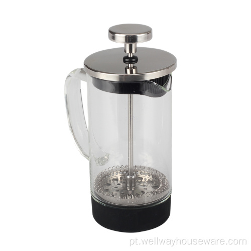 Borossilicate Glass French Press com base externa plástica